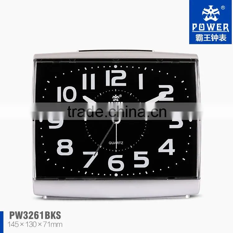 Black China Crystal Silver Clock For Kid Using With Bibi Bell and Sweep Movement on am pm clock
