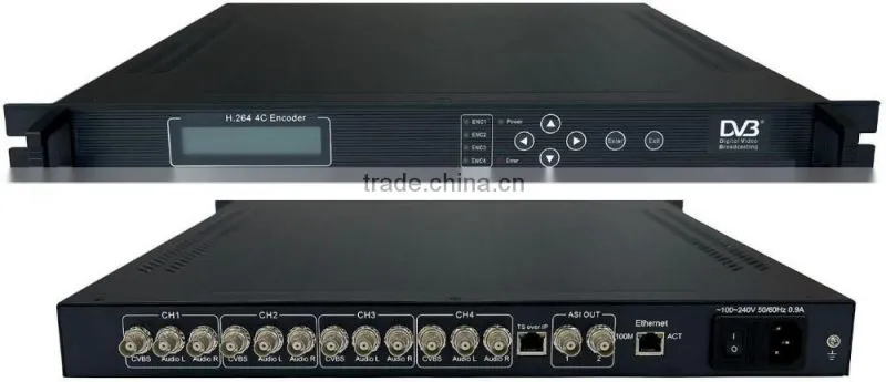 iptv SPTS mpts mpeg-4 encoder(4 CVBS+audio in,ASI+IP(UDP)/MPTS out)