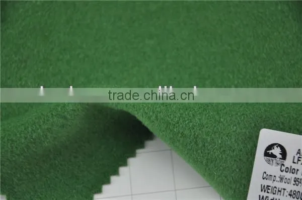 Hot sell high quality wool nylon blend woolen green fleece fabric for coats