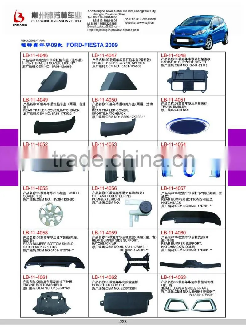 Auto spare parts & car accessories & car body parts front bumper Fordfiesta 2009 2010 2011 2012 2013