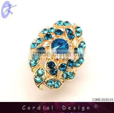 2013 hot sale wholesale colour rhinestone fashion extravagant ring