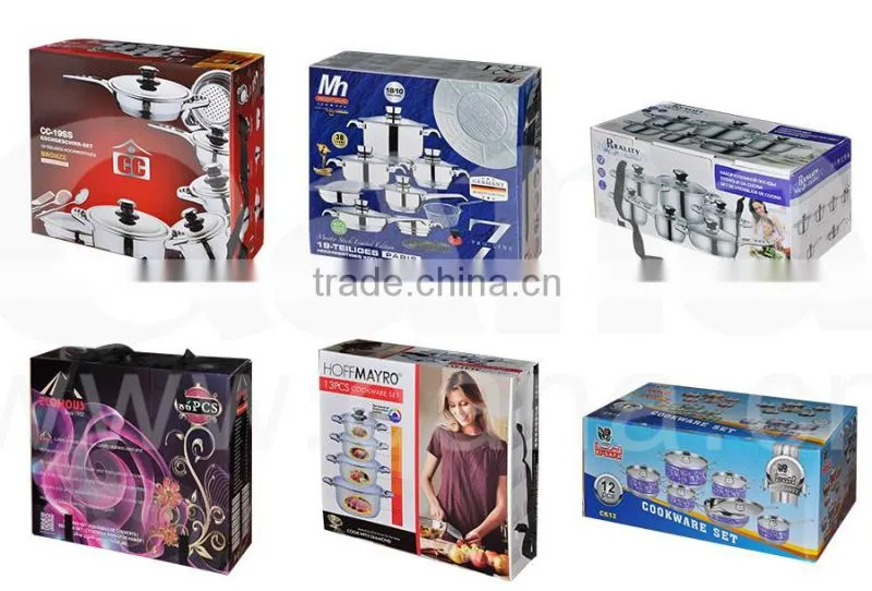 Germany style 19pcs kitchen tools stainless steel cookware set with Suction Knob