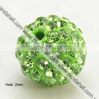 Polymer Clay Rhinestone Beads, Round(RB-C1438-12mm-A)