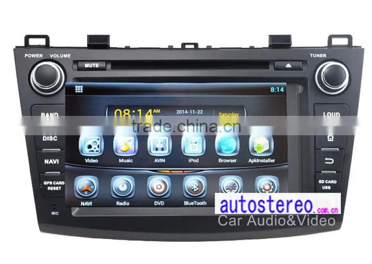 Autostereo Android Car MP3 Player for Mazda3 Car DVD GPS Navigation Central Multimedia Satnav BT PIP Ipod MP3 Player