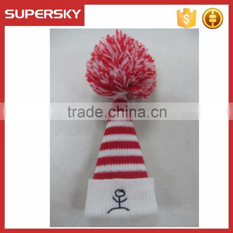 C1681 Santa wine bottle hat knit pattern