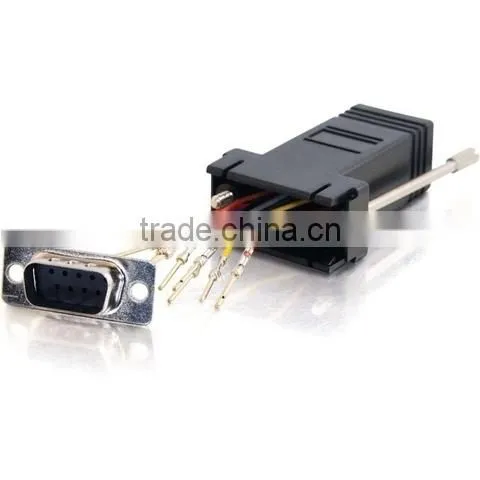 Black DB9 Male to RJ45 Modular Adapter