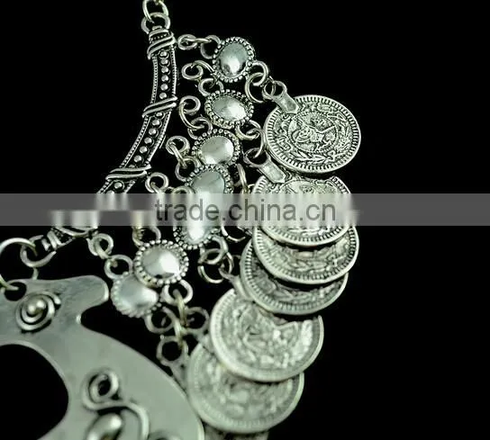 2016 Fashion Coin Tassel Bohemia Gypsy Vintage Choker Collar Statement Necklaces