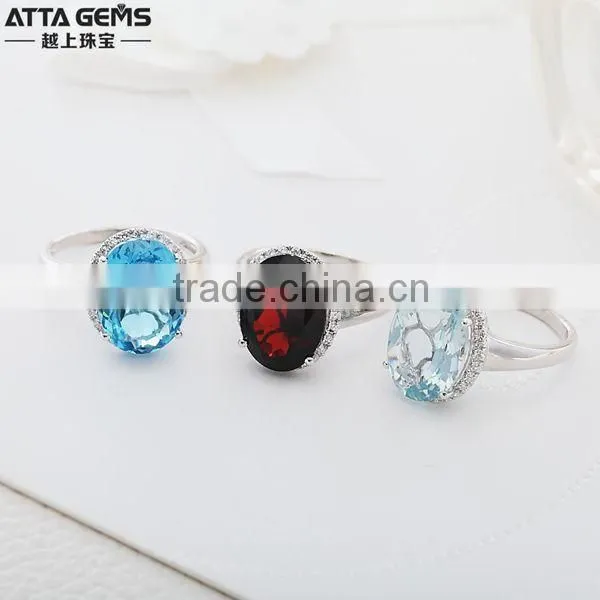 Fashion style designs large oval gemstone ring