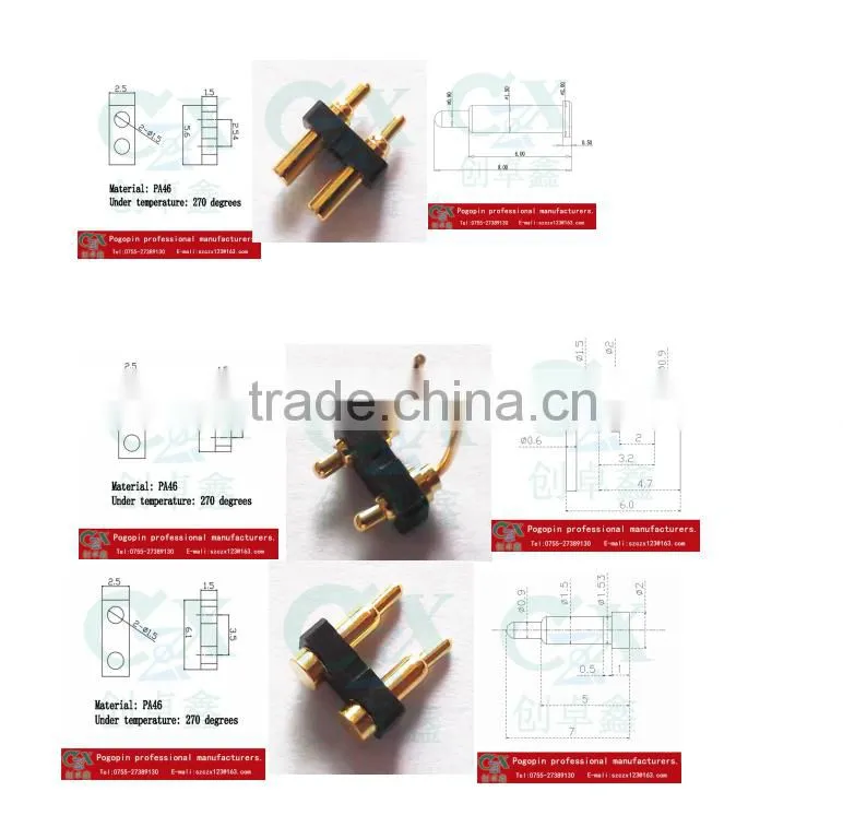SMT waterproof connector female terminal battery contact pogo pin connector