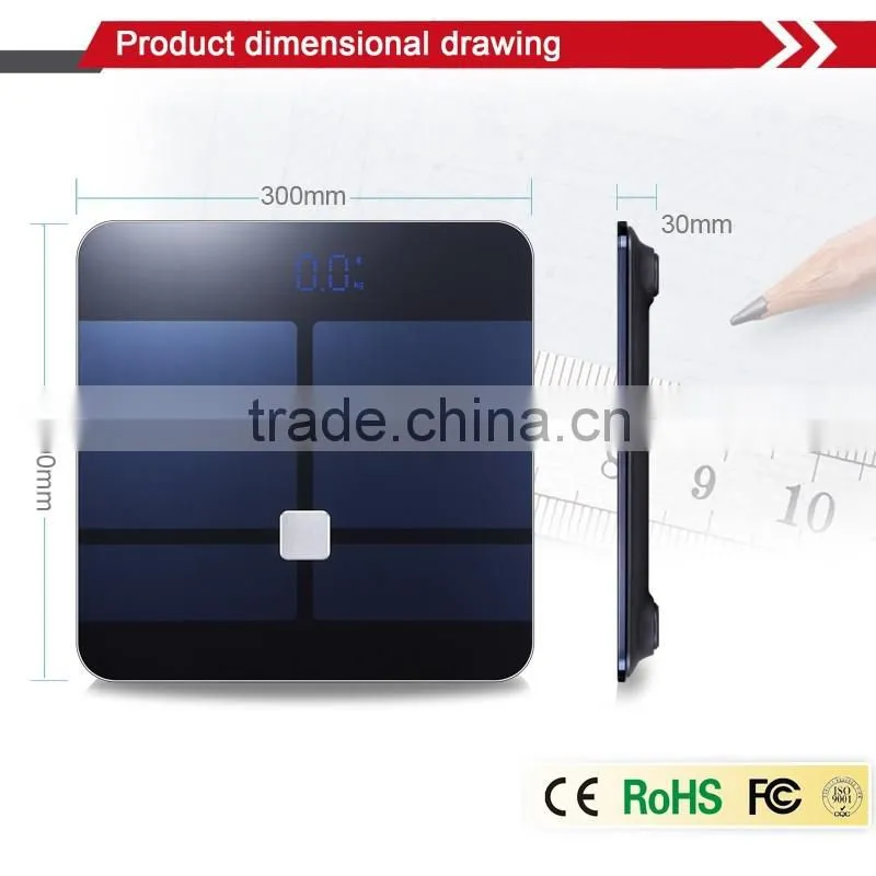 Bluetooth weighing scale digital body fat scale with CE