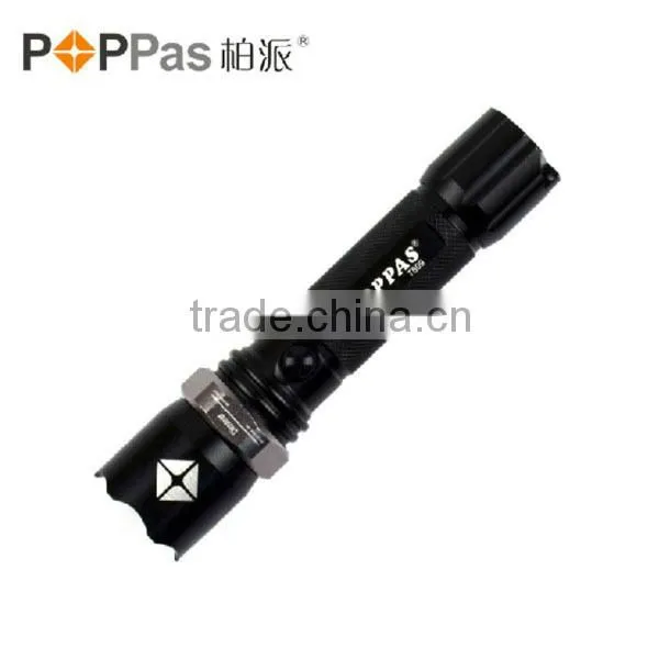 2015 Cheapest Police LED Flashlight CE/ROHS Black Aluminum Portable XPE R2 led rechagerable flashlight