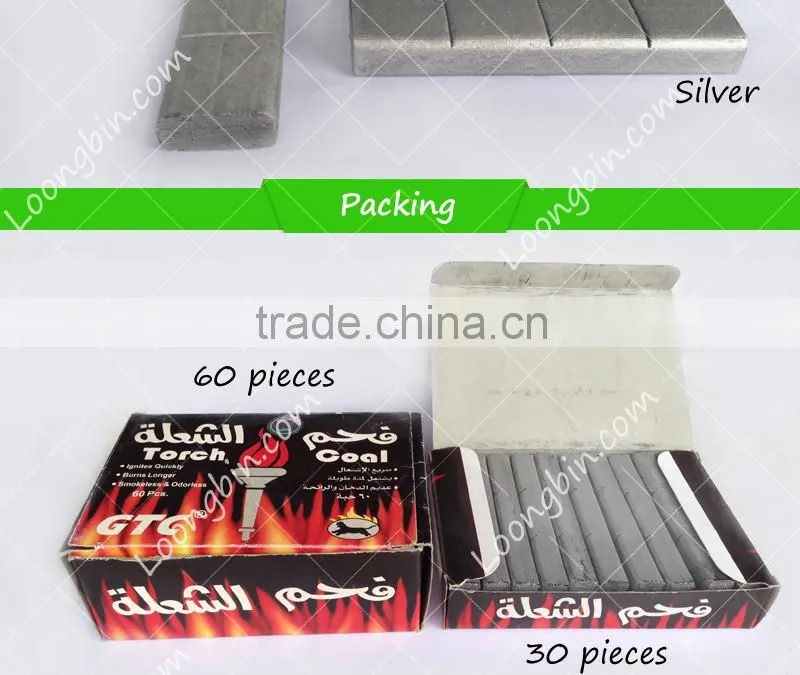 Natural material LONGBIN factory machine made hookah shisha silver torch coal