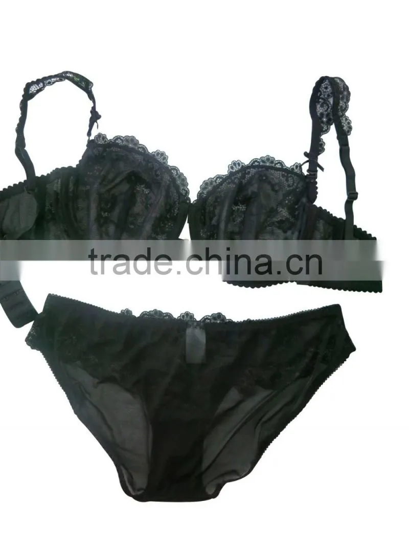 Sexy woman underwear transparent bra and panty(FPY323)