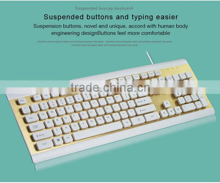 Suspended keycap keyboard_ Metal wire drwing,ultra-thin keyboard