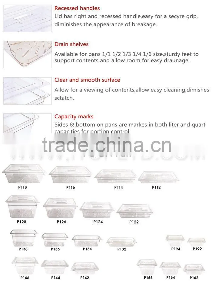 Plastic PP GN Food Pan