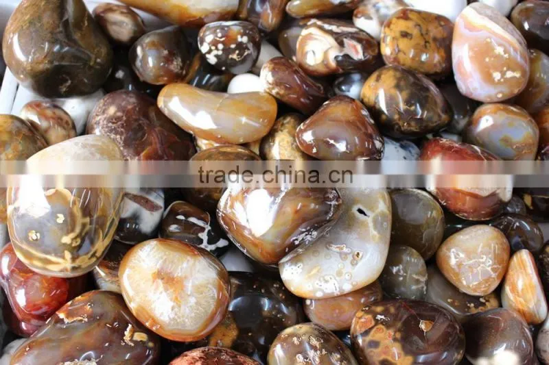 natural polished blood brown agate stone
