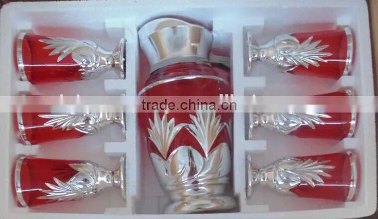 stock gold colored glass drinkware water jug set