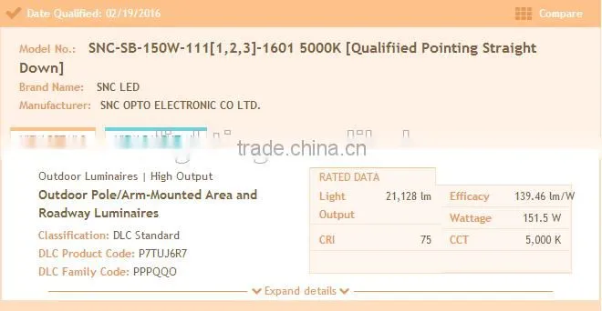 IP65 outdoor led lighting high lumen UL cUL DLC Listed led parking lot light street lighting