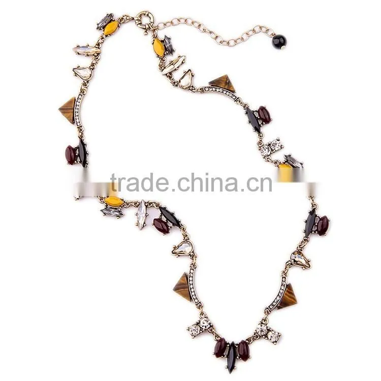 Cheap Wholesale Jewelry 2016 Latest Design Vintage Crystal Necklace for Women
