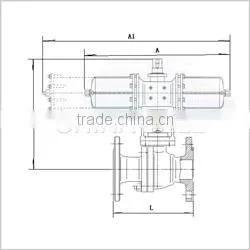 pneumatic ball valve with double acting pneumatic actuator