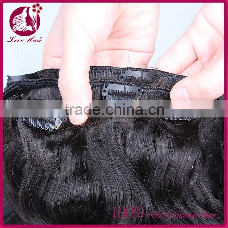 Clip In Human Hair Extensions Body Wave Filipino Virgin Human Hair Body Wave Clip In 7pcs/lot 100g Natural Color