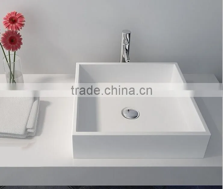 Pure Acrylic Solid Surface Wash Basins,artificial stone resin basin ,Wall mounted acrylic solid surface basin