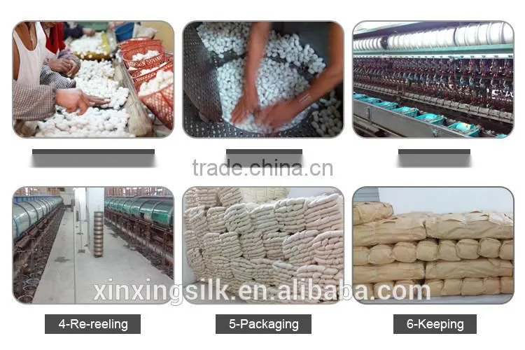 100% spun mulberry raw silk yarn used for knitting weaving