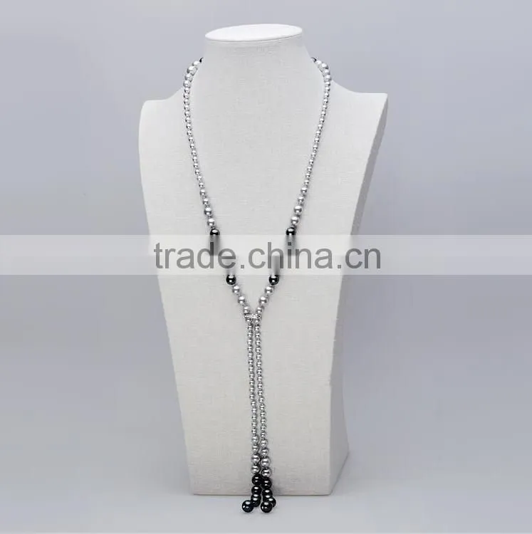 2016 latest design AAAA top quality shell pearl beads sweater chain jewelry necklace