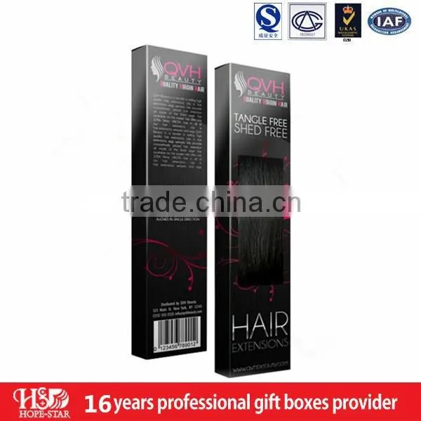 2016 Best Selling Wholesale Custom Design Paper Hair Extension Packaging Box