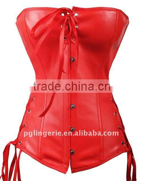 women casual push up leather sexy strapless corset m1989