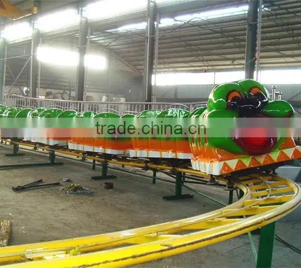 Amusement cheap roller coaster for sale , worm sliding ride for sale