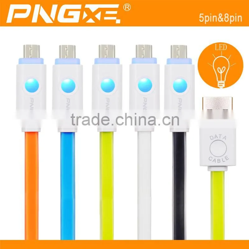 Wholesale PNGXE cheap price flat led usb cable for iPhone 5 6 6s