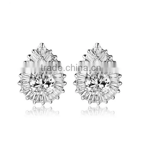 2016 Noble Women Zircon Drop Charm Stud Earrings Wholesale ZTTM-E-2012120101