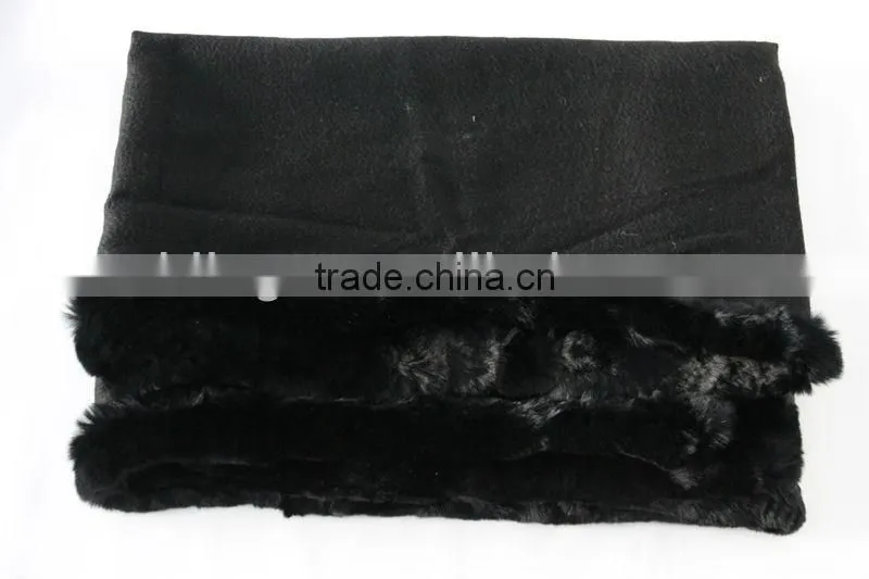 cashmere fur edged pashmina wraps