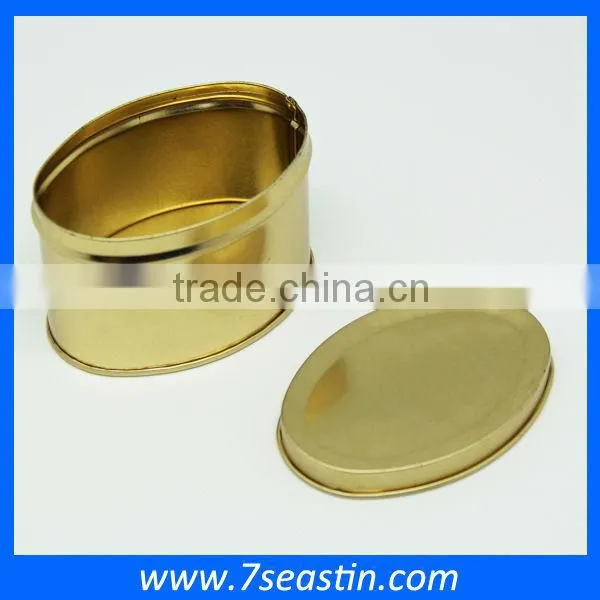 oval small metal tin box