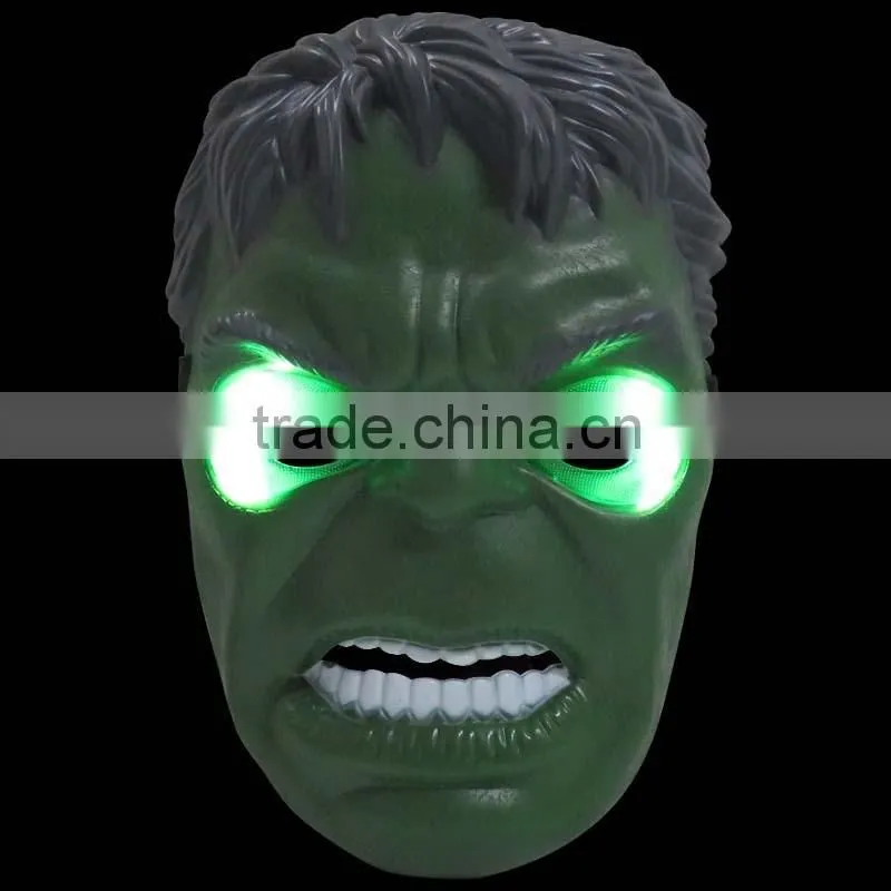 Hot selling LED Cosplay The Avengers Spider Man Iron Man Hulk Batman Captain America super hero masks