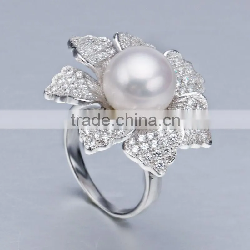 sterling silver 925 pearl rings for women adjustable