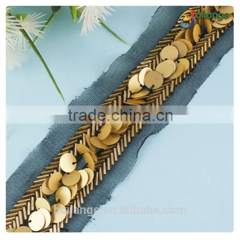 beautiful handmade best price mesh cotton embroidery crystal beaded lace trim beaded lace trimmings for dresses
