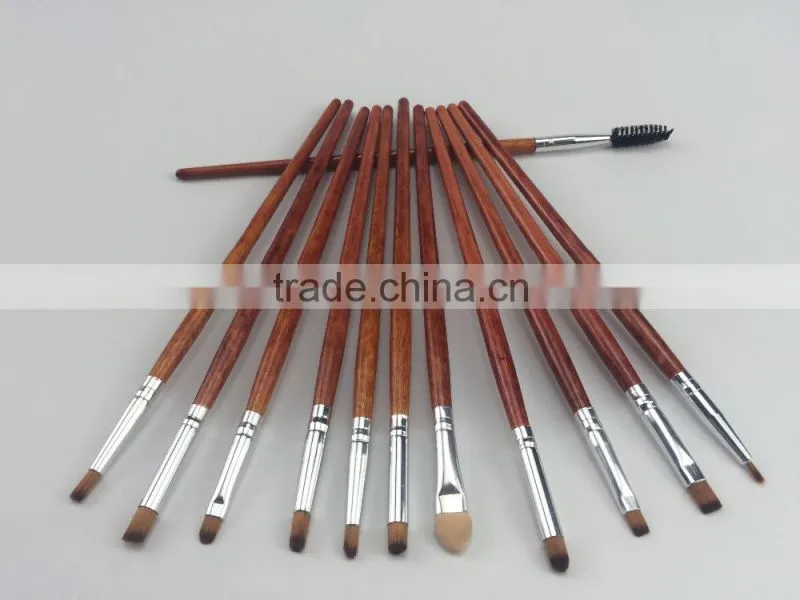 2015 new arrival advantge 24pcs Leopard design wooden handle nylon hair makeup brush set free sample