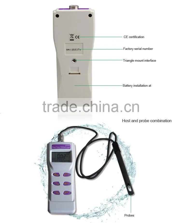 Electrode Conductivity Probe Temperature Detector Salinity TDS Meter