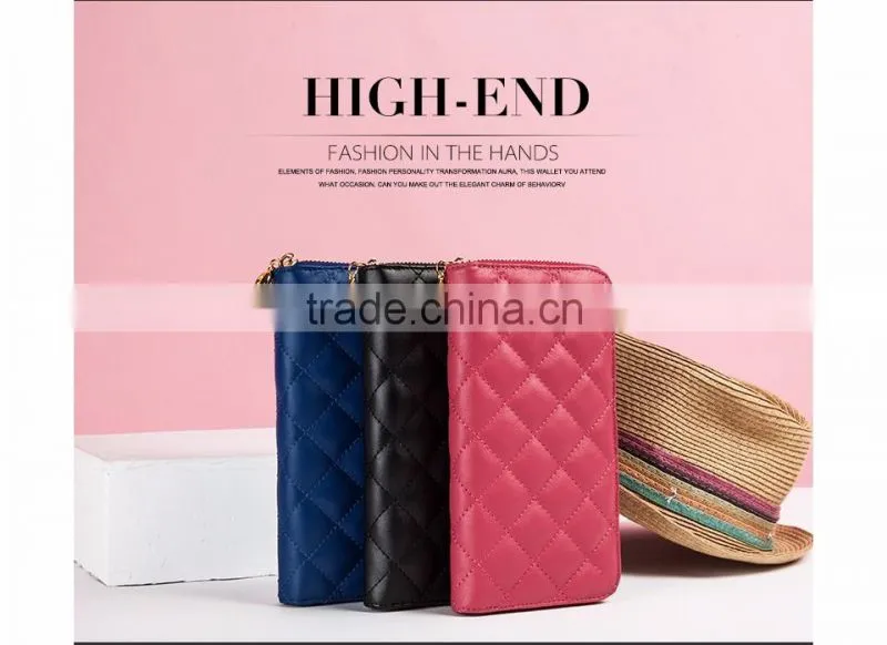 fashion plaid leather hand purse for women