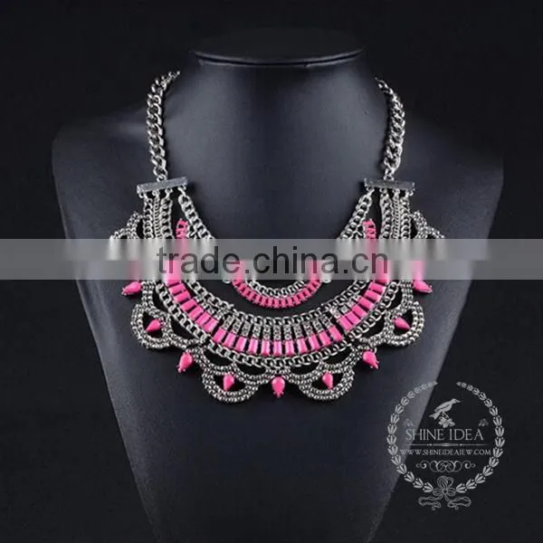 high quality vintage rhinestone chunky statement necklace tin alloy fashion women pendant necklace 6390084
