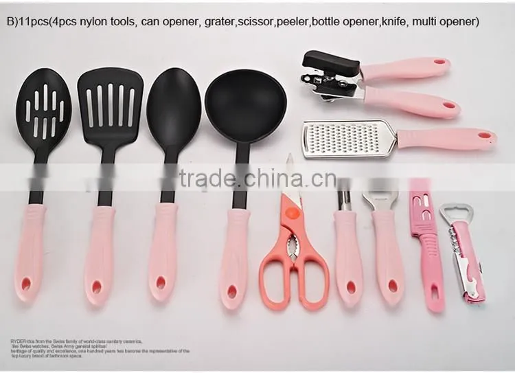 59 pcs natural cooking frypan and saucepan non-stick ceramic cookware with stainless steel knob