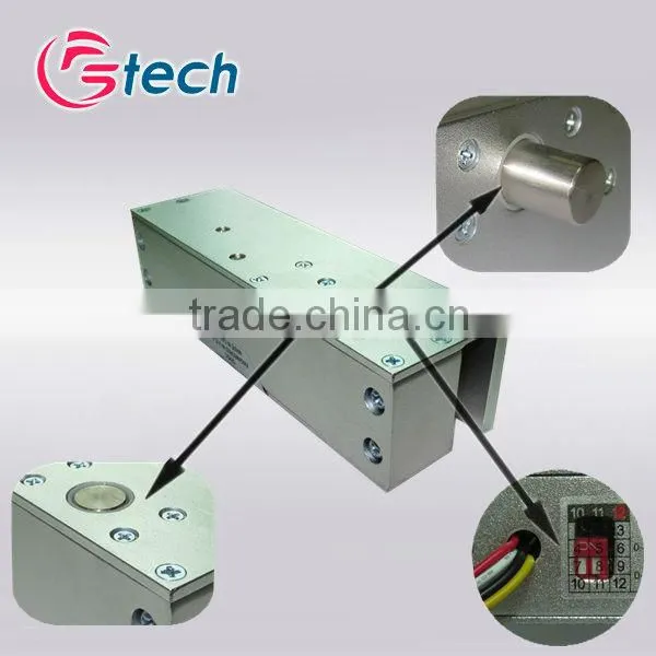 Electric bolt with magnetic feature for fully frameless glass door