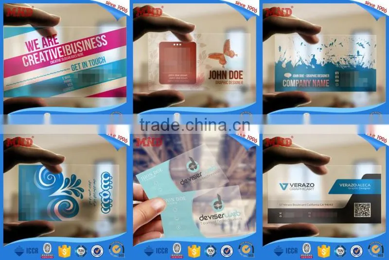 MDP235 Full Color Transparent IC Card Printing / Transparent PVC Card / Business IC Cards