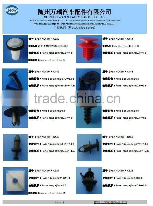 Auto plastic clips fasteners for car made in China