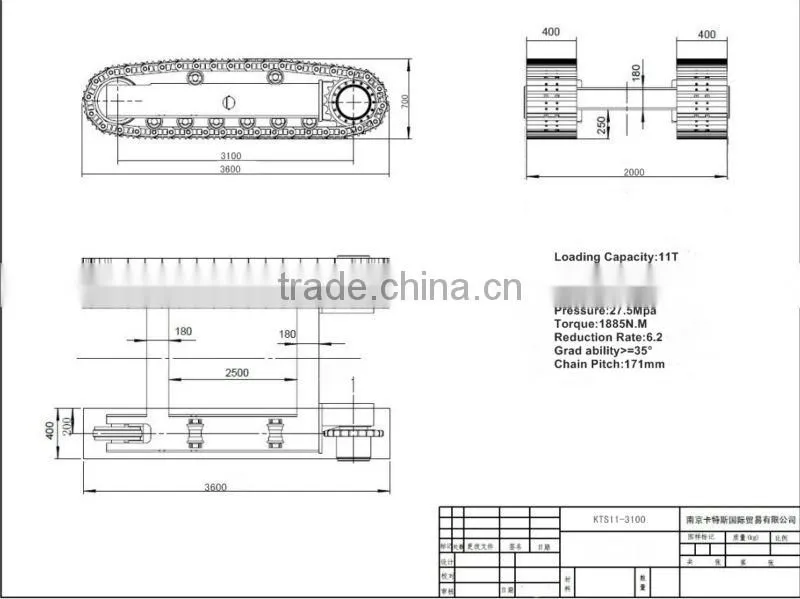 High Quality Crawler Tracks Steel Track undercarriage chassis assembly