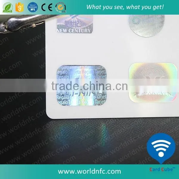 Custom CMYK Reprinted Plastic PVC Card with Hologram Sticker