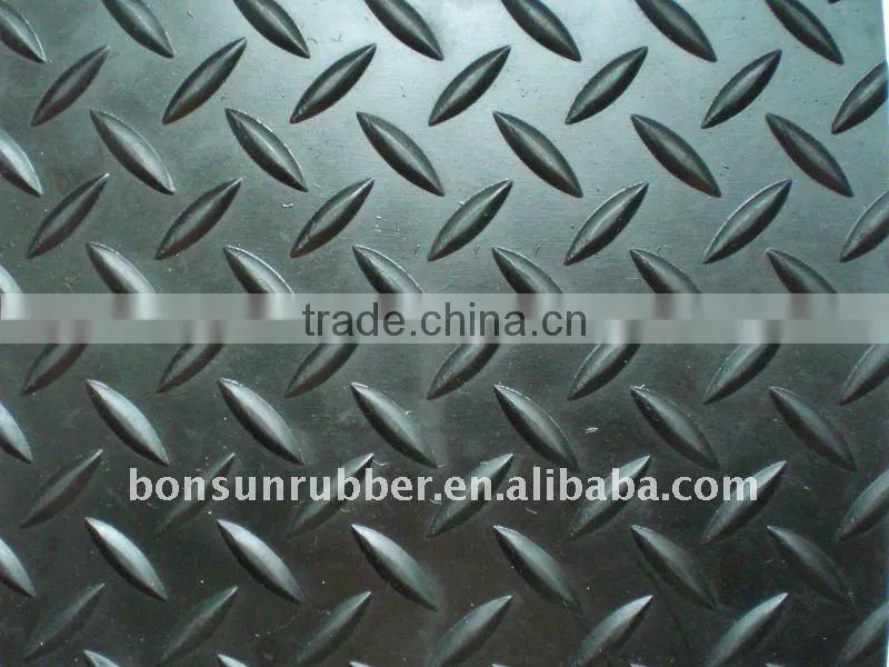 3mm to 6mm thickness Anti- slip willow pattern rubber mat