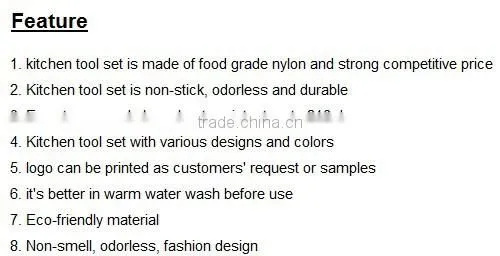 Yangjiang New brands plastic nylon kitchen utensils
